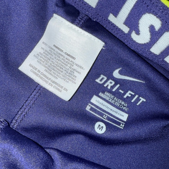 Nike Vibrant Yellow Short w Dark Blue Biker Shorts - Picture 2 of 4